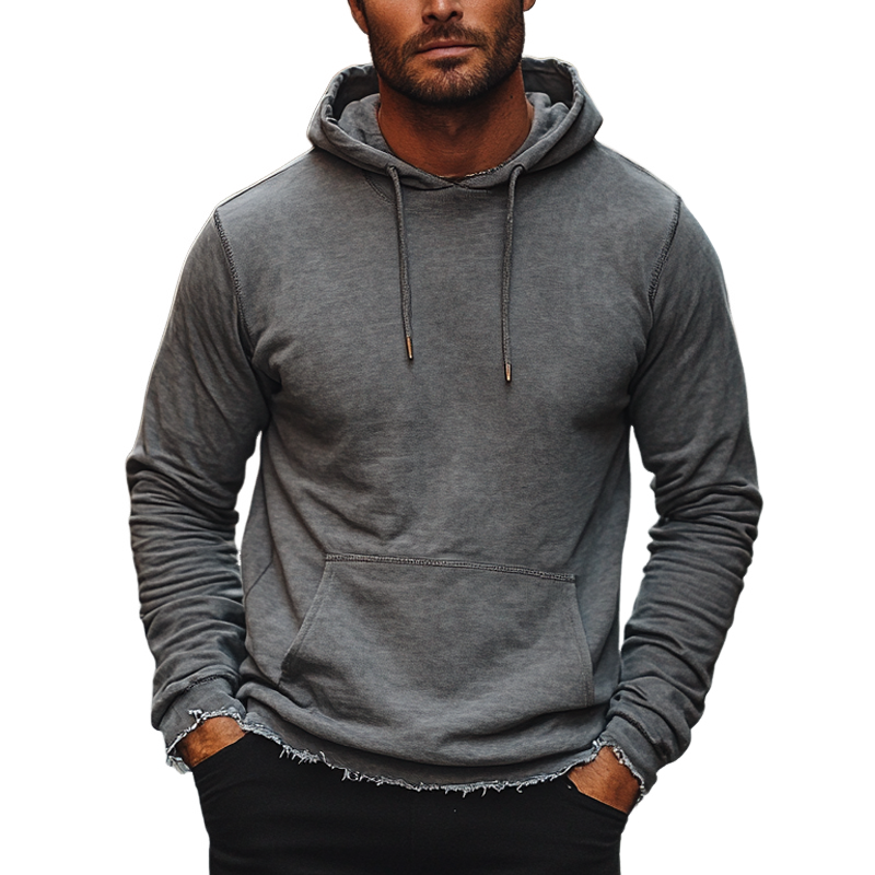 Men's Cotton Blend Drawstring Pullover Hoodie MTA1654H7X