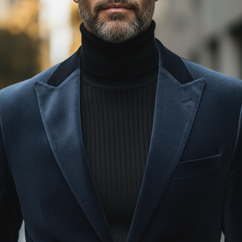 Men's Winter Vintage Velvet Button Suit MTA1949L4P