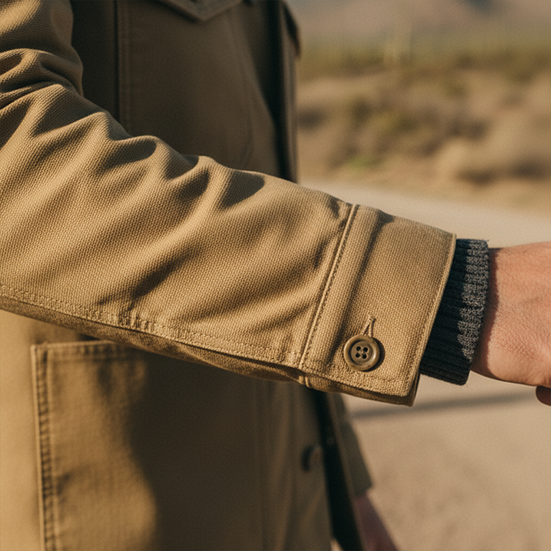 Men's Retro Cotton Blend Multi-Pocket Workwear Long-Sleeve Shirt MTA2002K0P