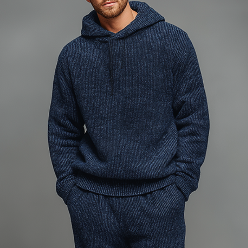 Men's Retro Casual Knit Hoodie And Pants Two-Piece Set MTA2819J9TO