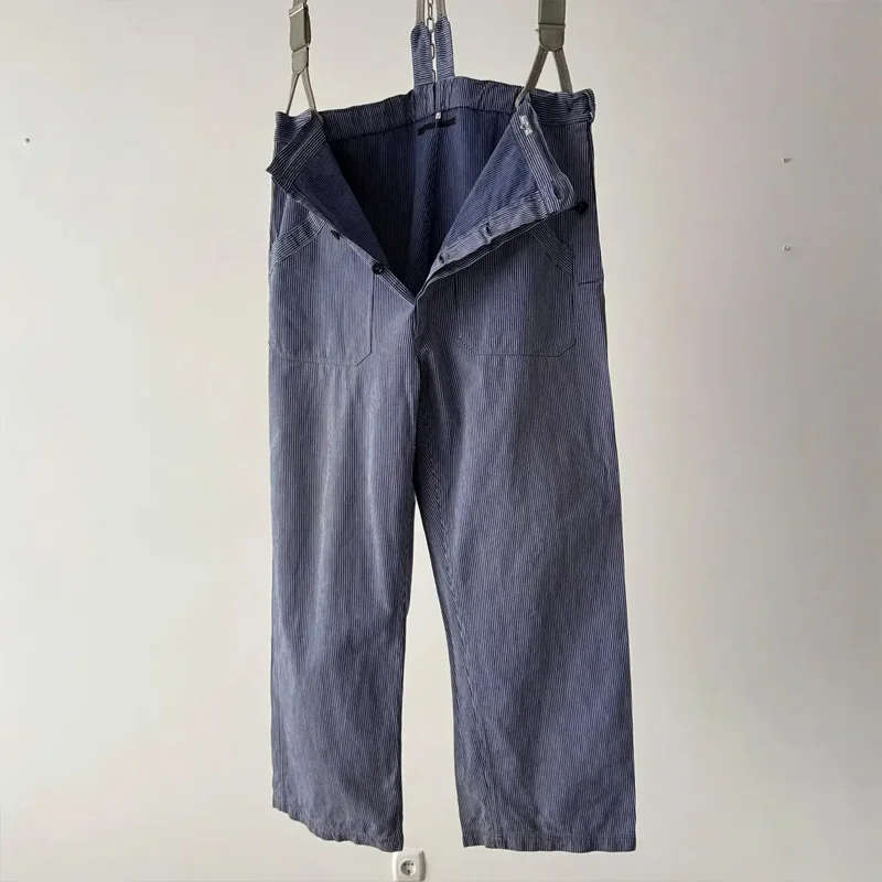 Men's Striped Loose Straight Cargo Pants MTA0724E9Z (Without Belt)