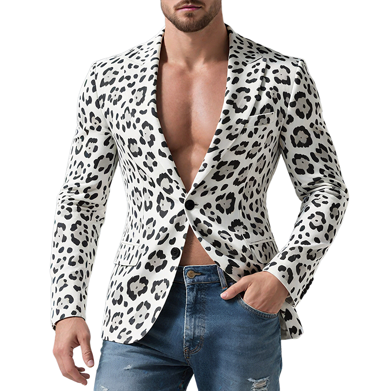 Men's Retro Casual Sexy Leopard Print Blazer MTA1959G5TO