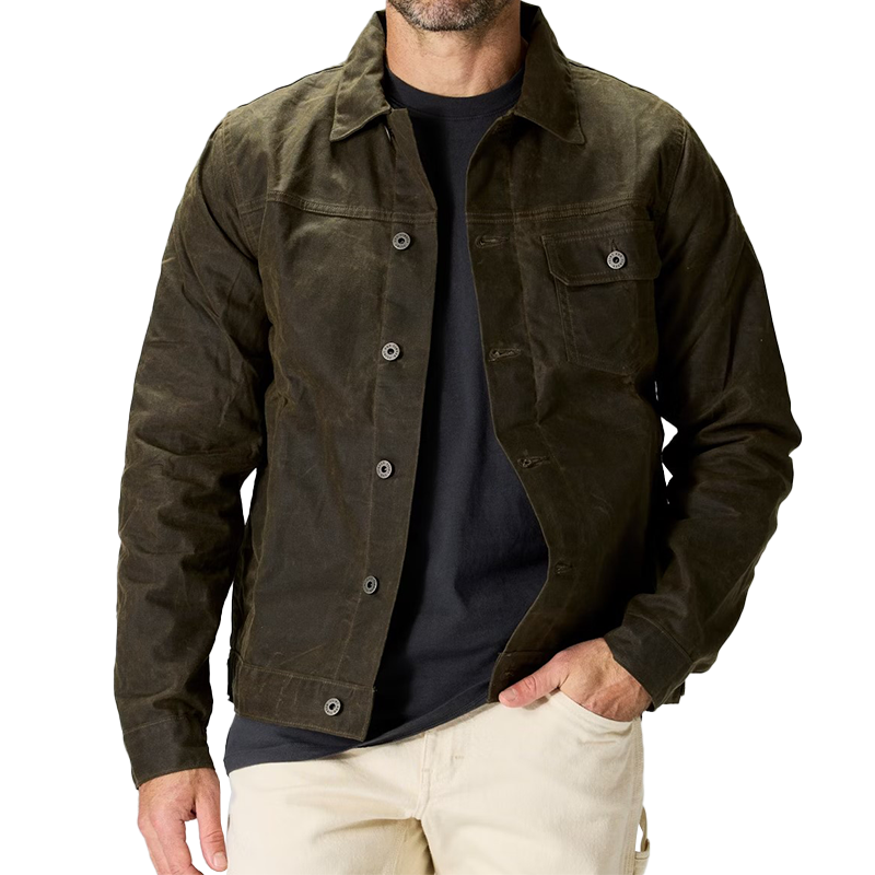 Men's Vintage Distressed Thin Cotton Jacket MTA0150H8P