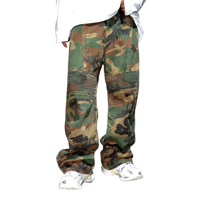 Men's Stylish Camouflage Heavy Duty Straight Cargo Pants 09198215Z