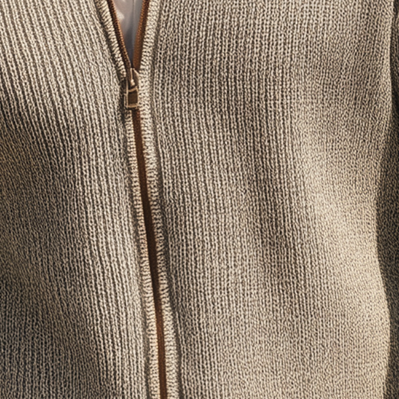 Men's Simple Solid Color Knitted Zipper Jacket MTA0573H6P