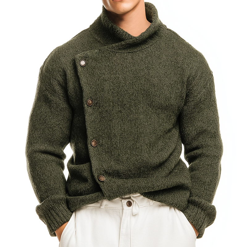 Men's Retro Casual Knitted Stand Collar Button Cardigan MTA0133L1TO