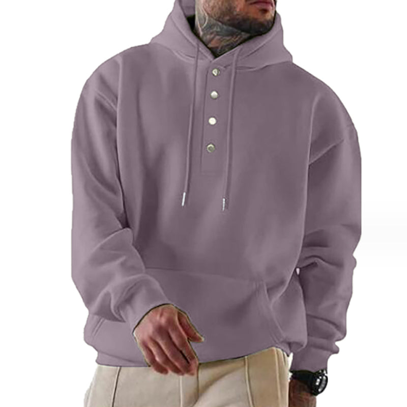 Sudadera con capucha para hombre, informal, holgada, con bolsillo de polar, 64196018X