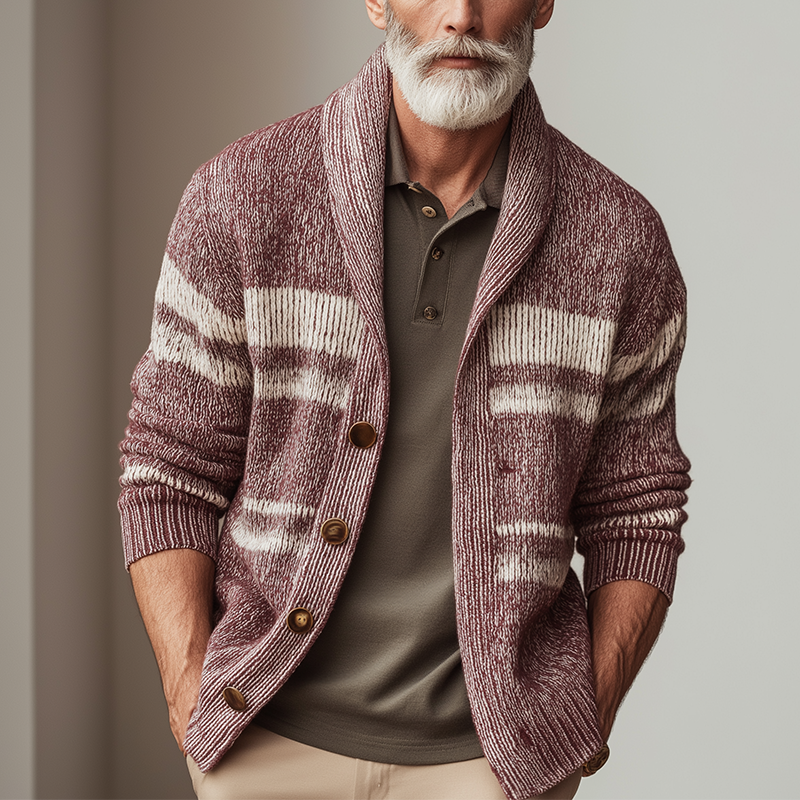Men's Fall Fashion Striped Knitted Cardigan MTA0804H1P