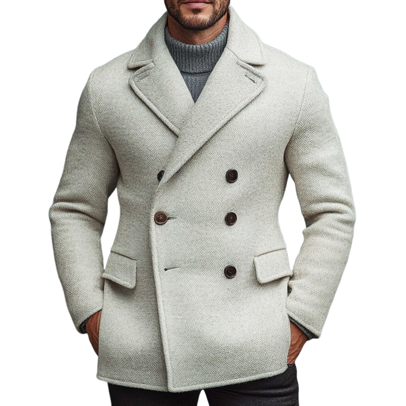 Men's Solid Color Faux Wool Blend Blazer MTA0944I3X