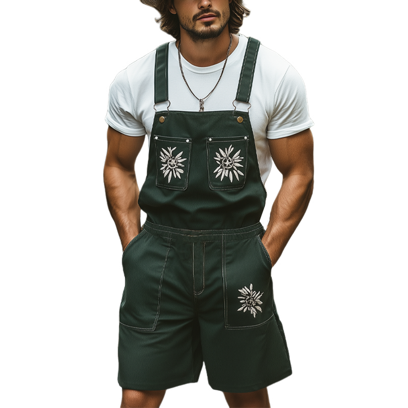 Men's Summer Vintage Embroidered Overalls MTA1244F7U