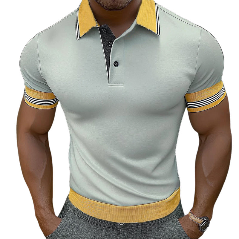 Men's Summer Business Colorblock POLO Shirt MTA2966D5U