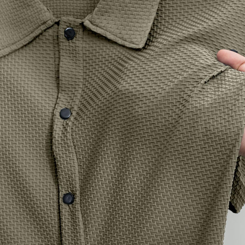 Men's Casual Textured Short Sleeve Shirt MTA0944E1X