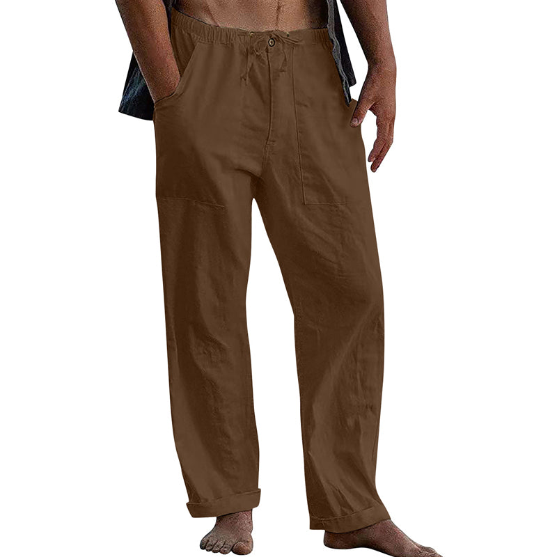 Men's Casual Solid Color Cotton Linen Pants 10162865Y – Manlytshirt