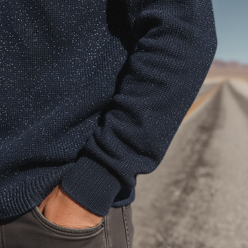 Men's Autumn Fashion Mixed Color Knitted Round Neck Thin Sweater MTA1207I3P
