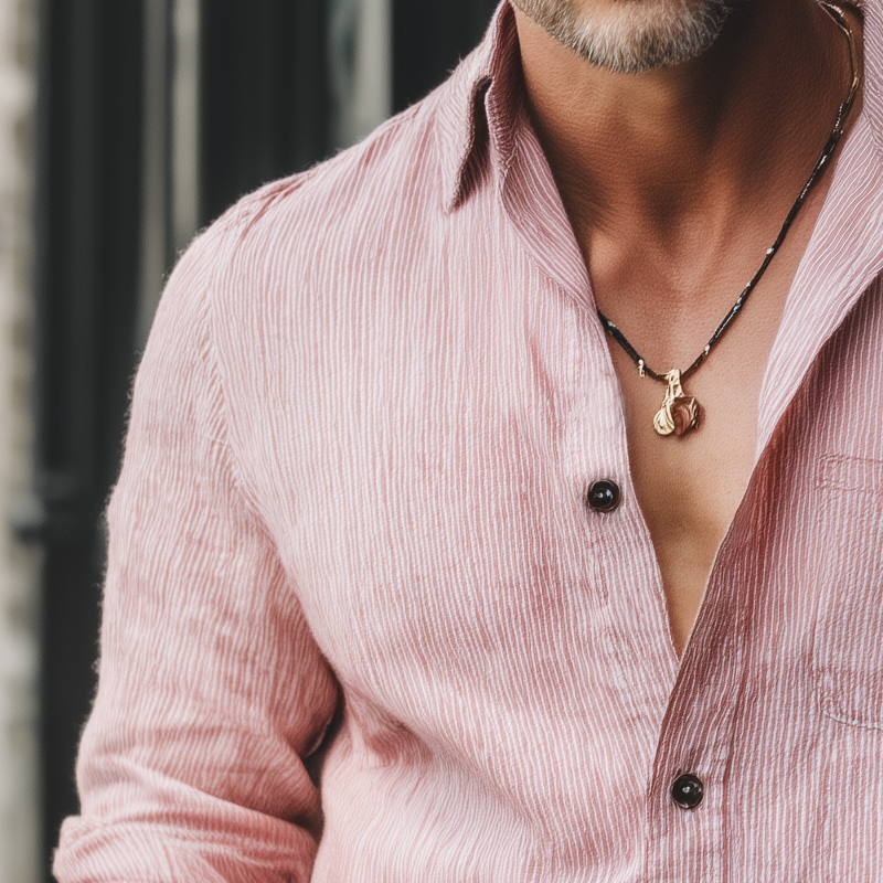 Men's Casual Loose Textured Long-sleeved Shirt MTA2161H0U