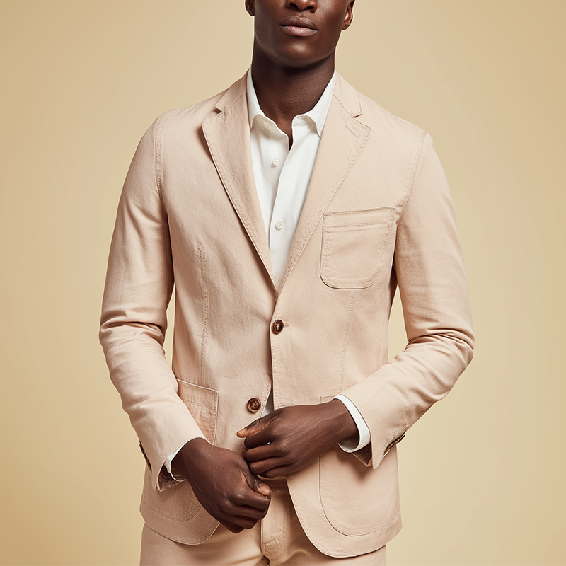 Men's Simple Washed Cotton Suit Jacket MTA0122H3P