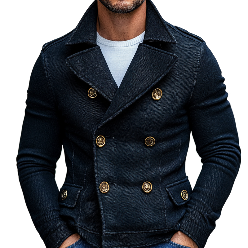 Men's Vintage Western Style Lapel Double Breasted Jacket MTA1188J7X