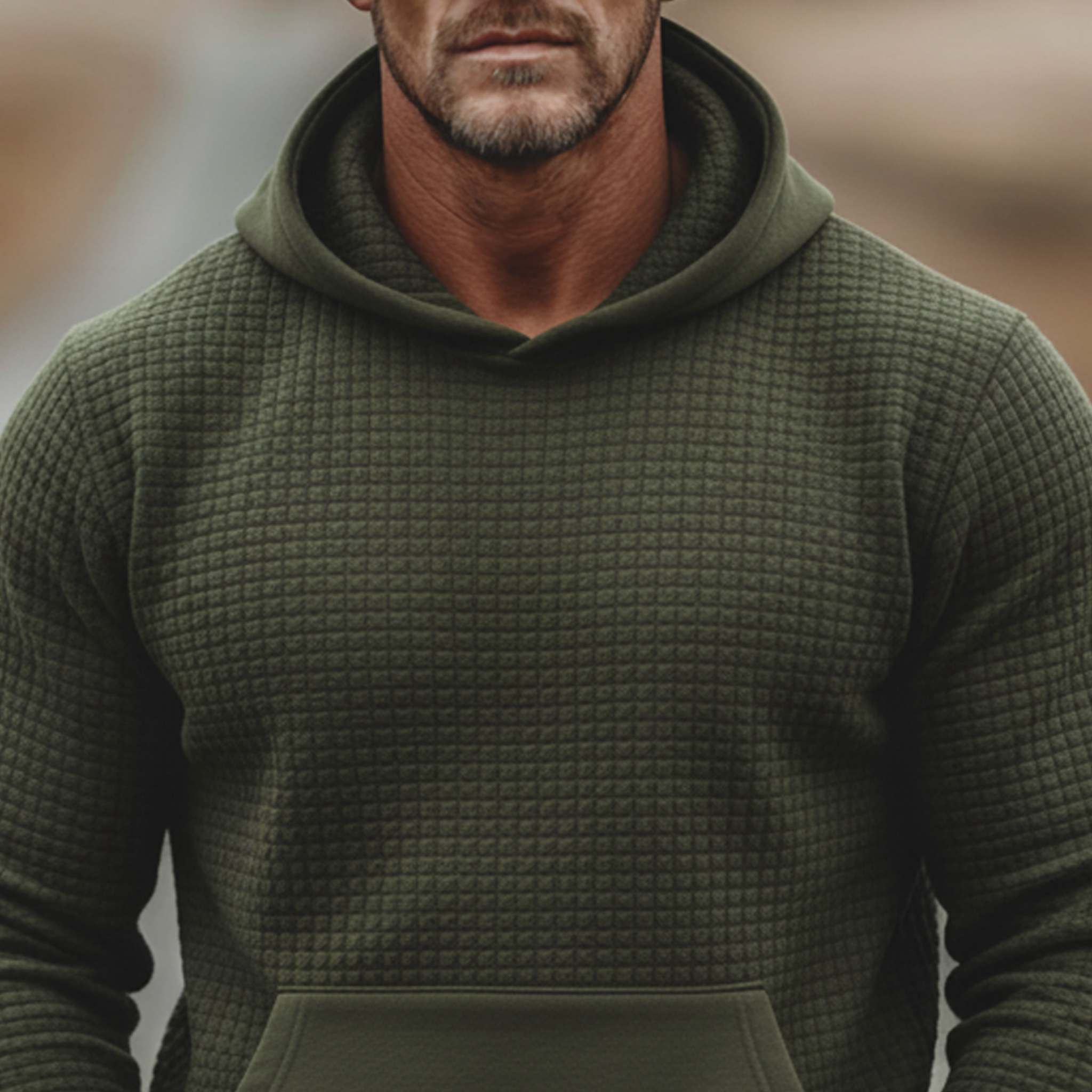 Men's Classic Retro Waffle Knit Air Layer Hoodie MTA1069L1K