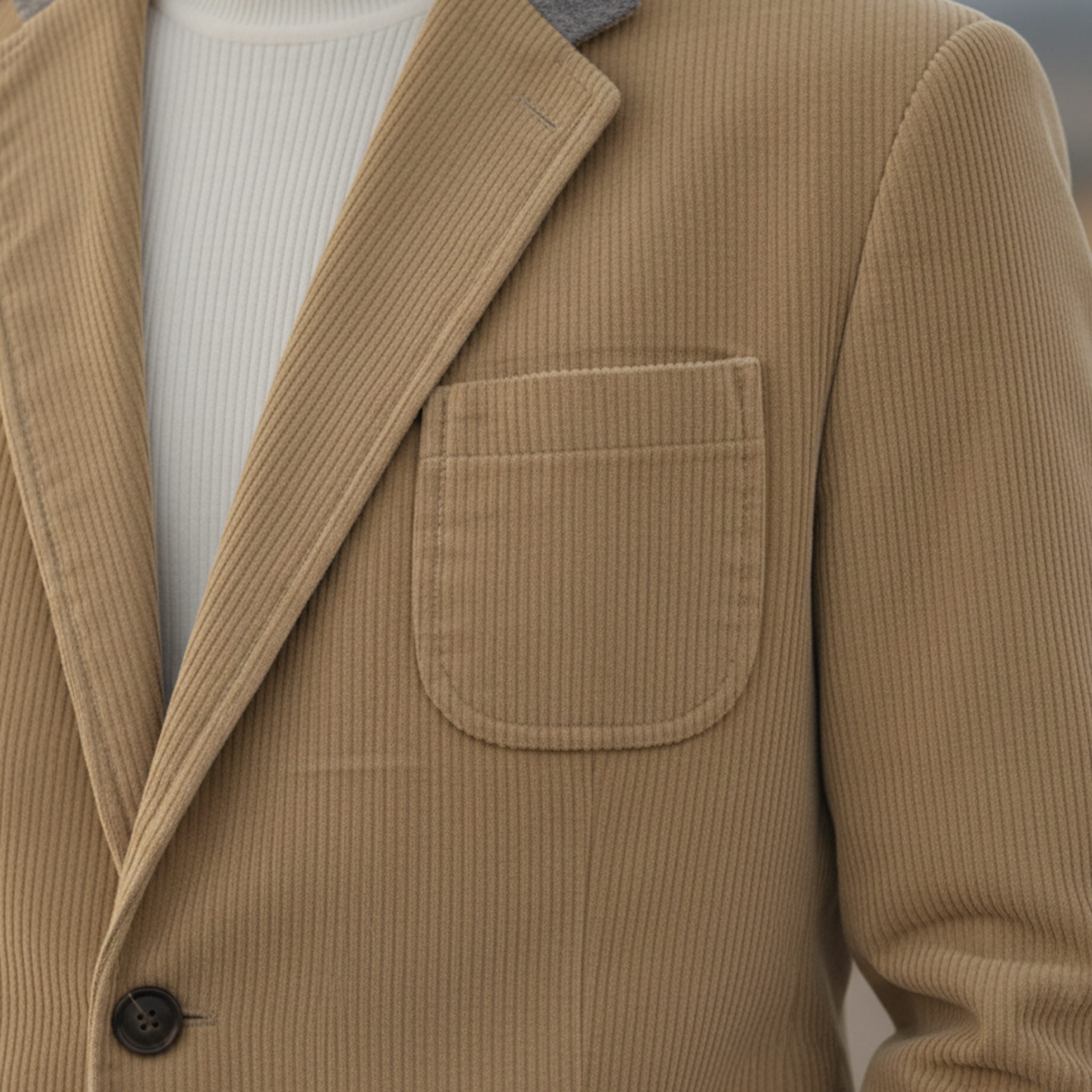 Men's Classic Retro Western Style Corduroy Single-breasted Jacket MTA1179K8K