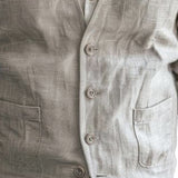 Men's Casual Cotton Linen V-neck Single-breasted Patch Pockets Vest 65597423M