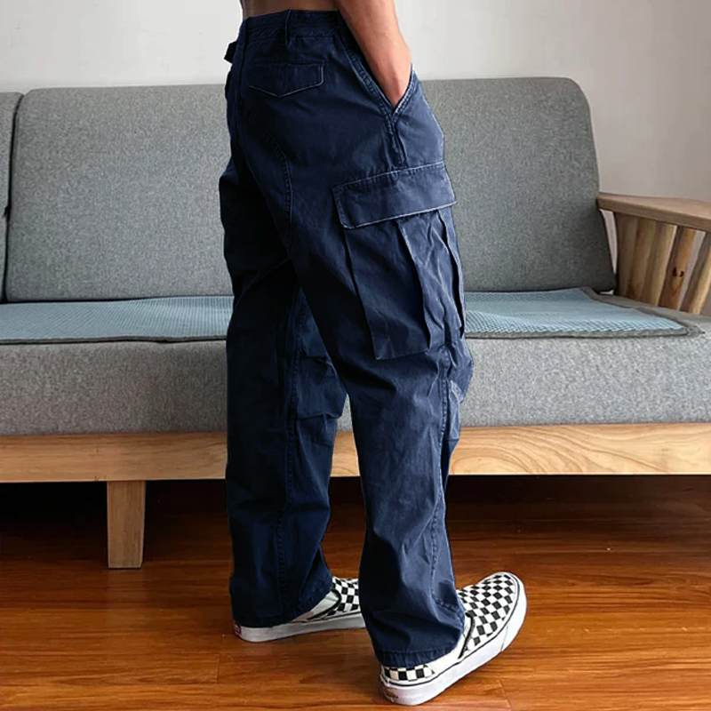 【24-hour shipping】Men's Loose Large Pocket Wear-resistant Cargo Paratrooper Pants 35879567Z