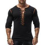 Men's Retro Tie Long Sleeve T-Shirt 05752862U