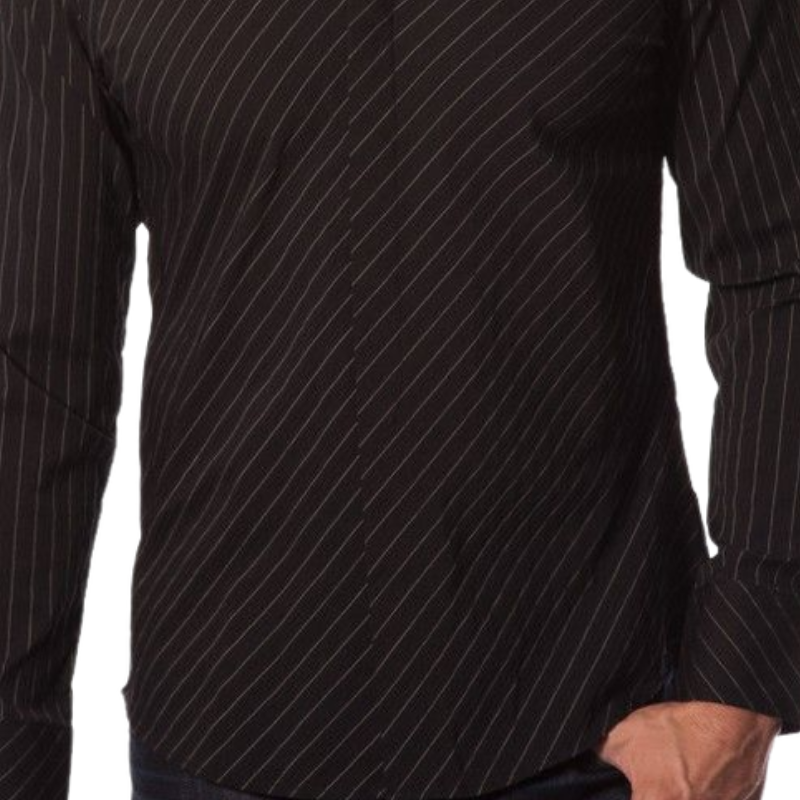 Men's Trendy Twill Lapel Long-sleeved Shirt 30245273F