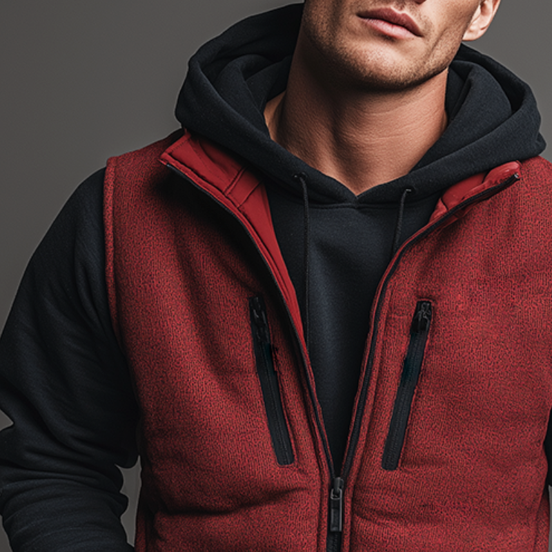 Men's Retro Casual Quilted Zipper Vest  MTA2419K7TO