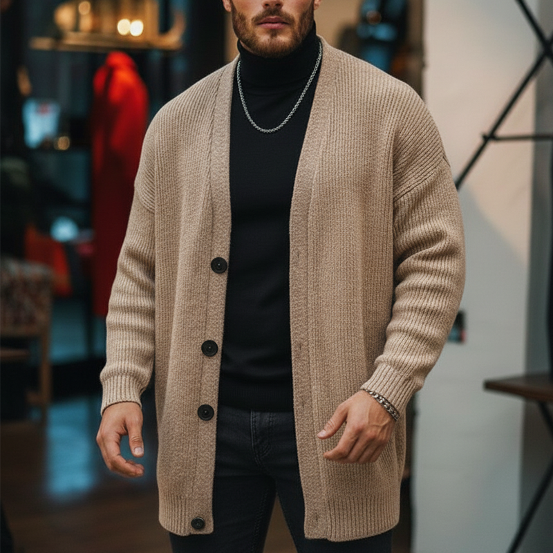 Men's Winter Simple Button Closure Cotton Knit Cardigan MTA1776J7P