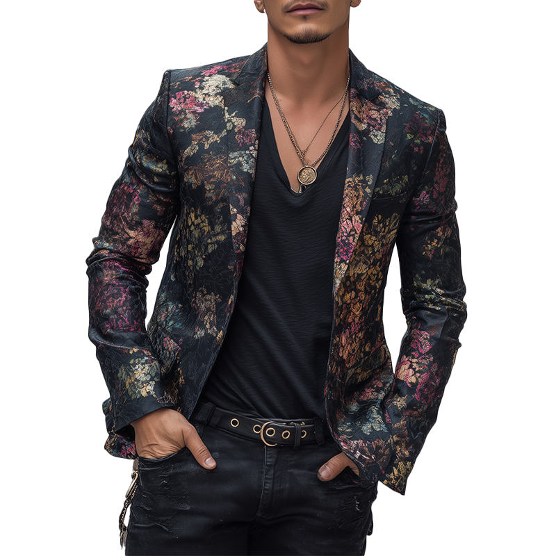 Men's Vintage Print Cotton Blend Blazer MTA1504H7P