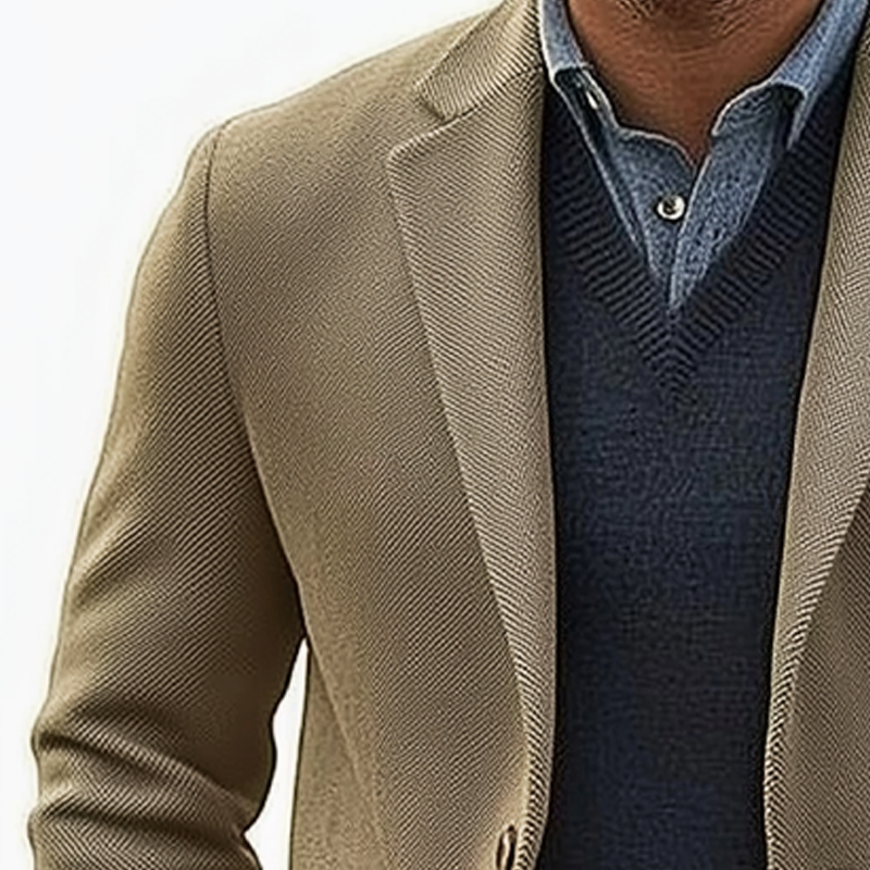 Men's Business Notched Lapel Twill Two-button Blazer MTA0889H9U