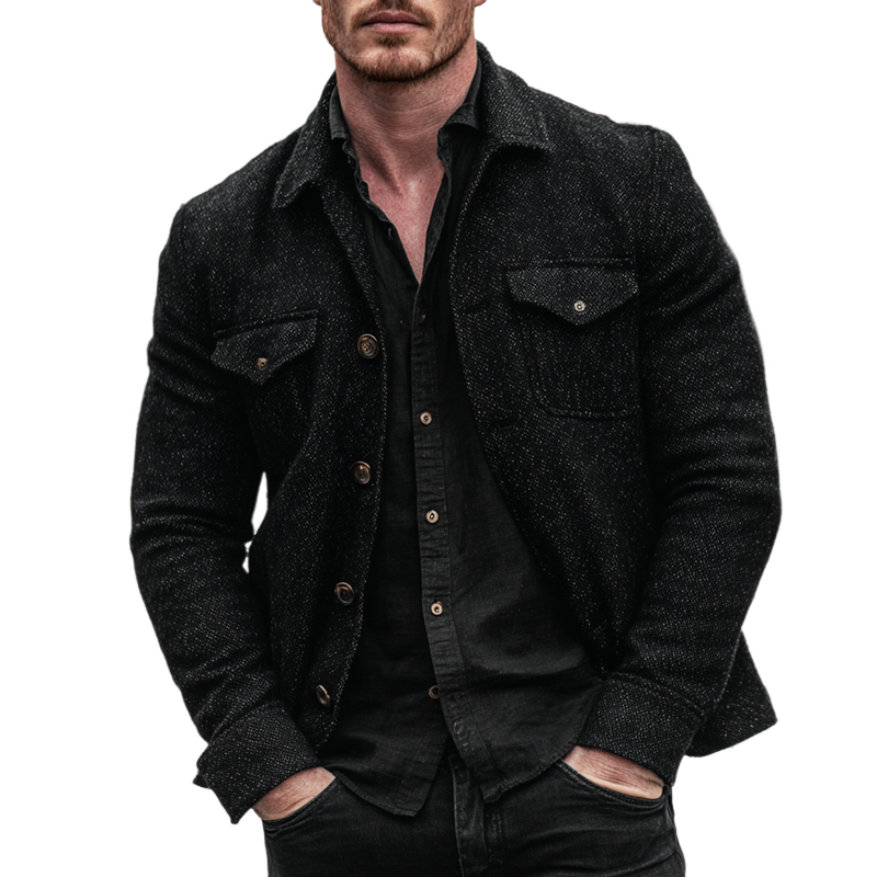 Men's Blended Fabric Single-breasted Jacket MTA0717H2X