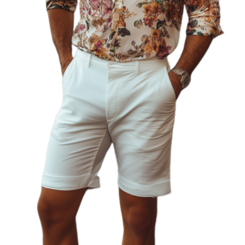 Men's Classic Casual Skin-Friendly Resort Style Cotton Shorts 84096263K