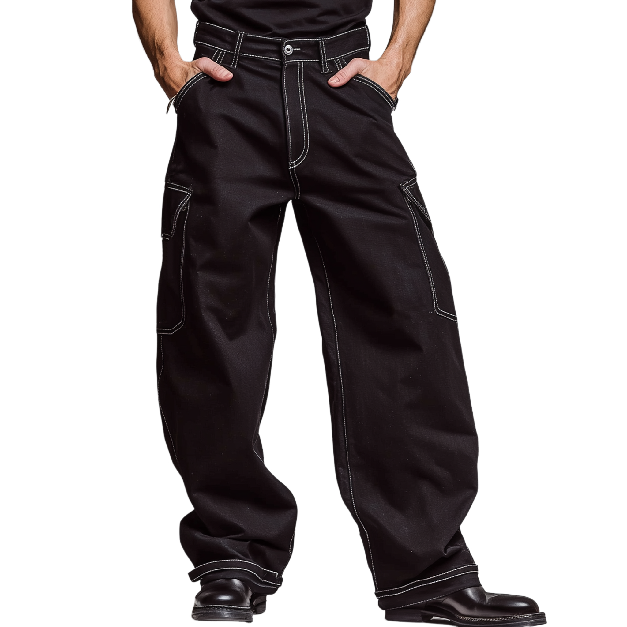Men's Classic Casual Twill Cotton Loose-fitting Trousers MTA0896K6K