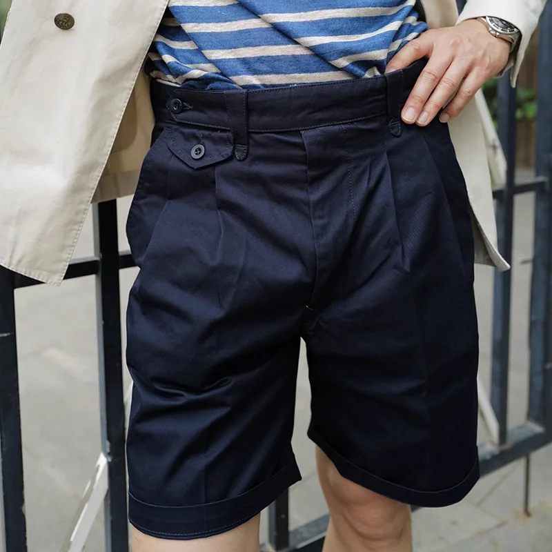 Men's Fashion Solid Straight Mid Waist Suit Shorts MTA1385E5Z