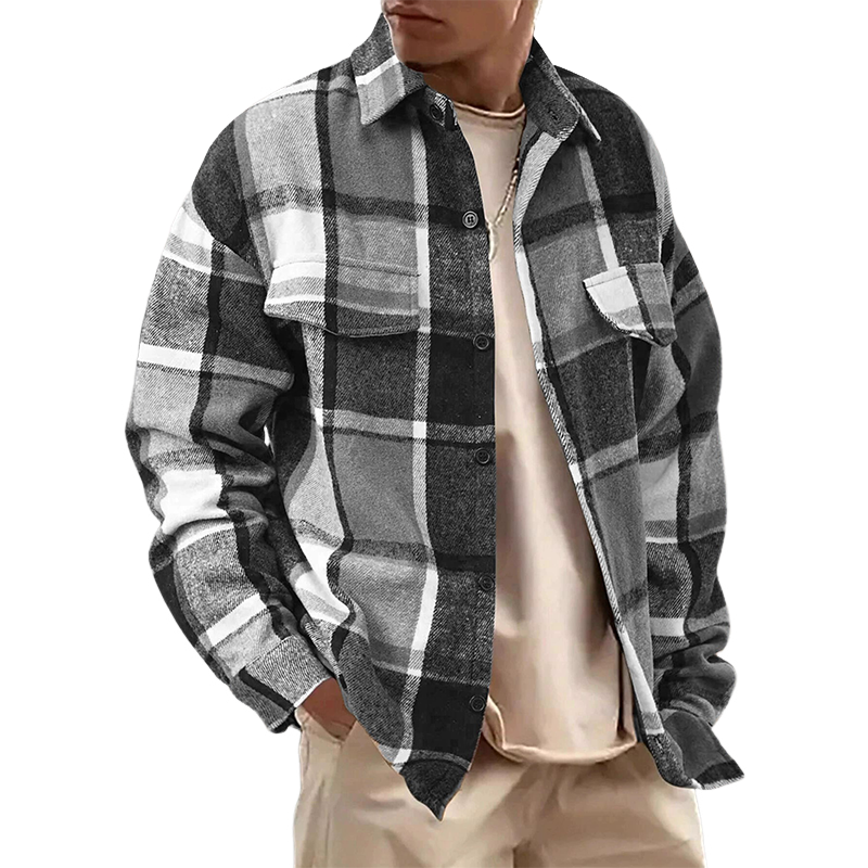 Men's Plaid Vintage Flannel Long Sleeve Shirt MTA0991I7X