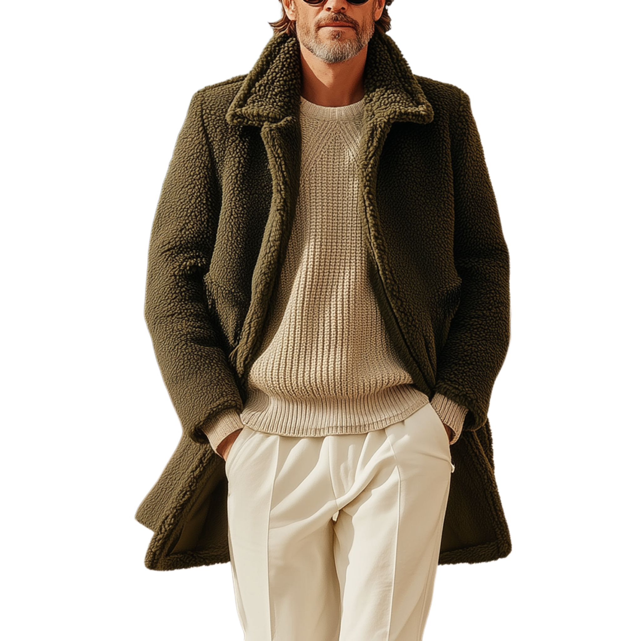 Men's Classic Casual Lapel Fleece Button Coat MTA3087J2K