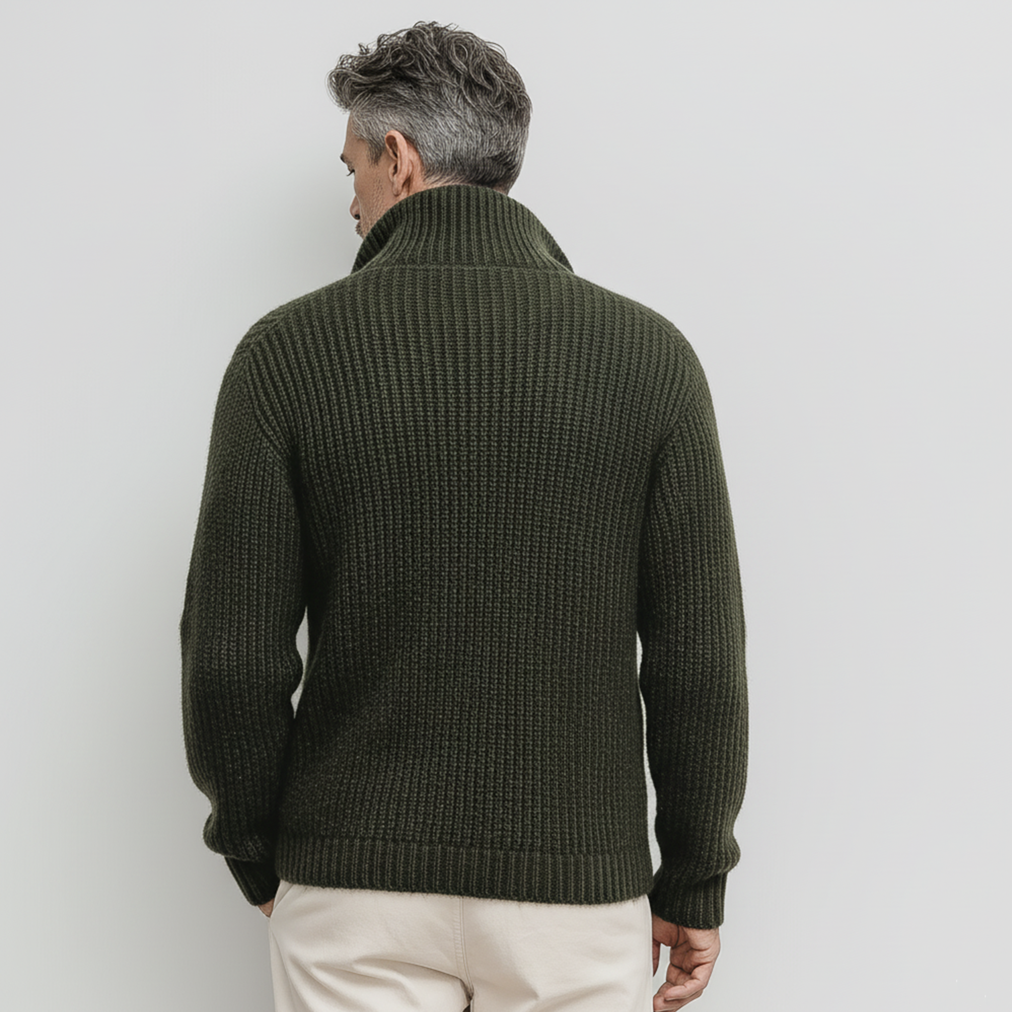 Men's Classic Casual Stand Collar Button Loose Sweater MTA2688I3K
