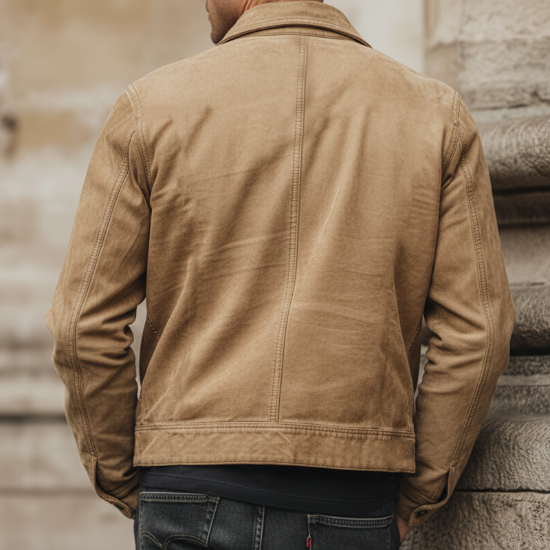 Men's Urban Retro Suede Embroidered Lapel Jacket MTA1917K7U