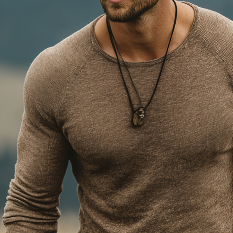 Men's Retro Casual Round Neck Knitted Long Sleeve T-Shirt MTA1784G7TO