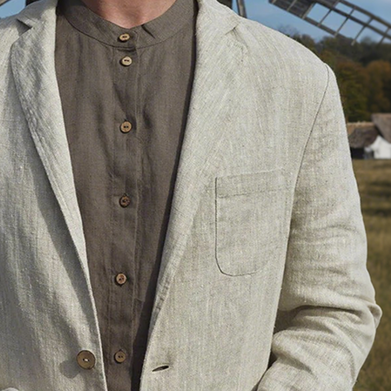 Men's Vintage Casual Cotton And Linen Blazer MTA2897G1TO