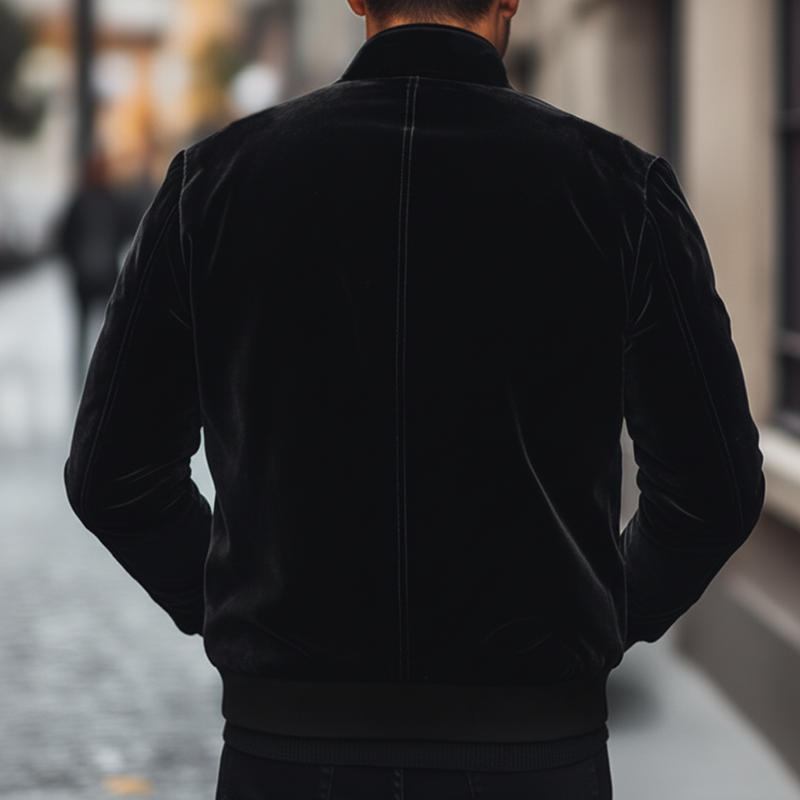 Men's Classic Velvet Embroidered Zip-up Jacket MTA0580L0U