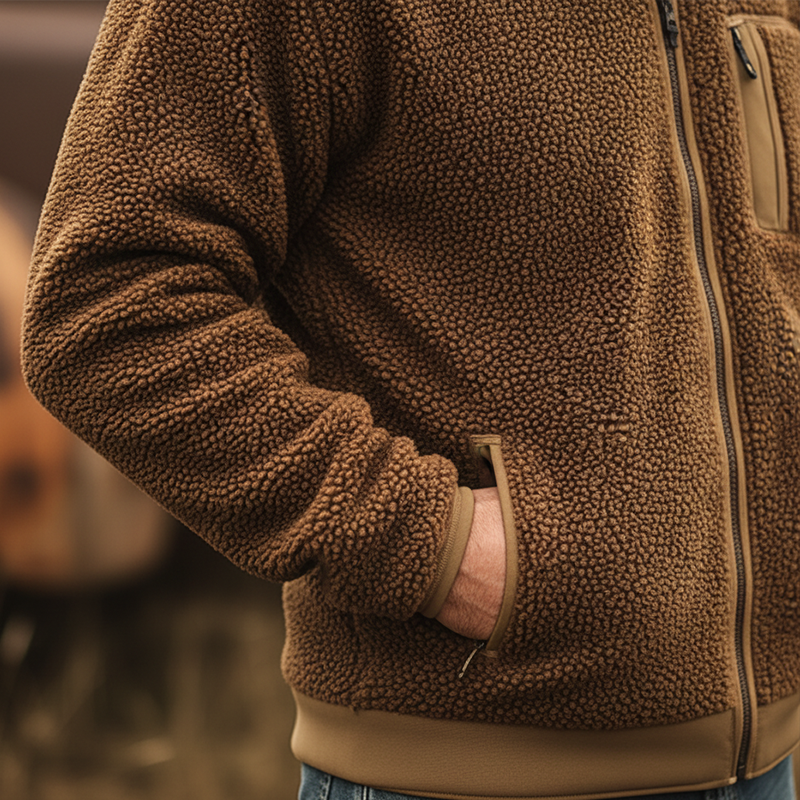 Men's Winter Retro Fleece Zip-Up Jacket MTA1593K3P