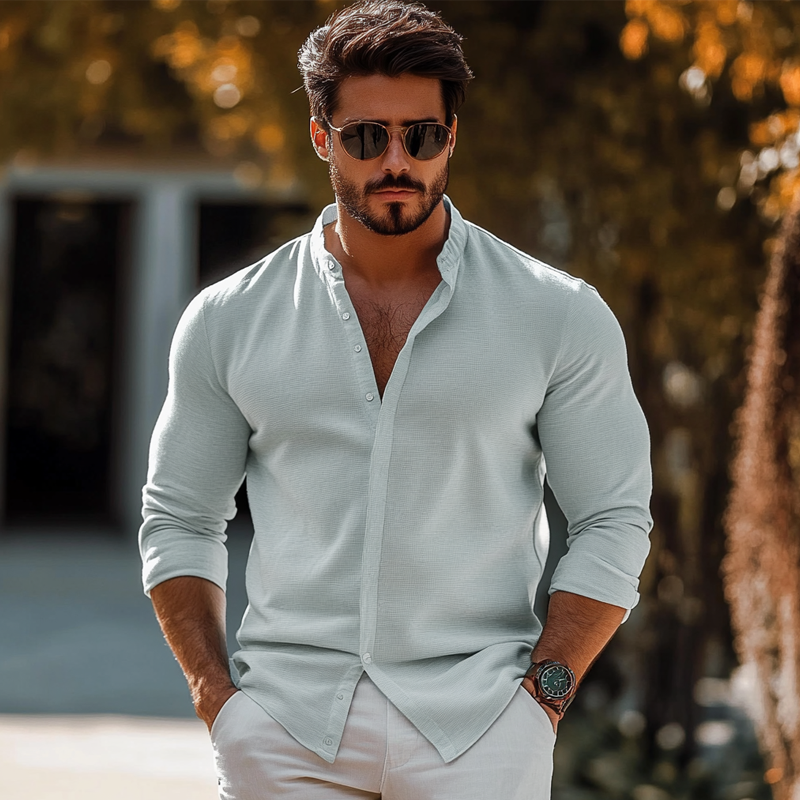 Men's Casual Loose Long Sleeve Shirt MTA2480G7X
