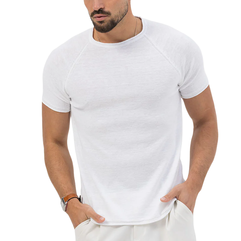 Men's Comfort Stretch Cotton Knit Round Neck Short Sleeve T-shirt 20188914Z