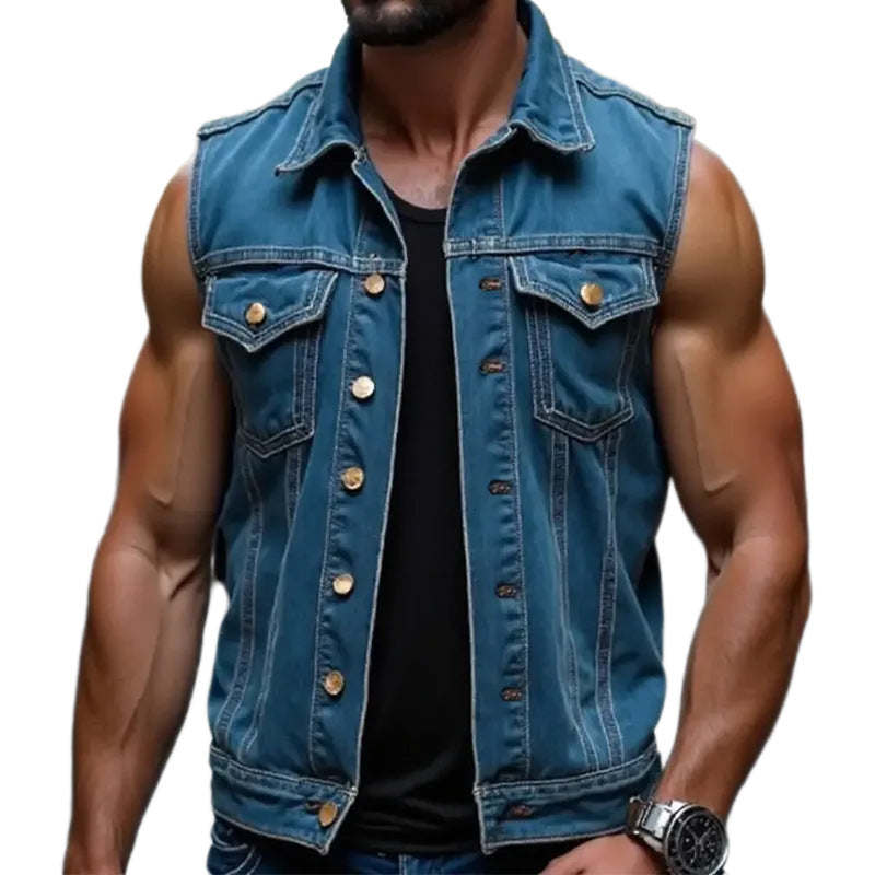 Men's Vintage Washed Single Breasted Vest 03967965X