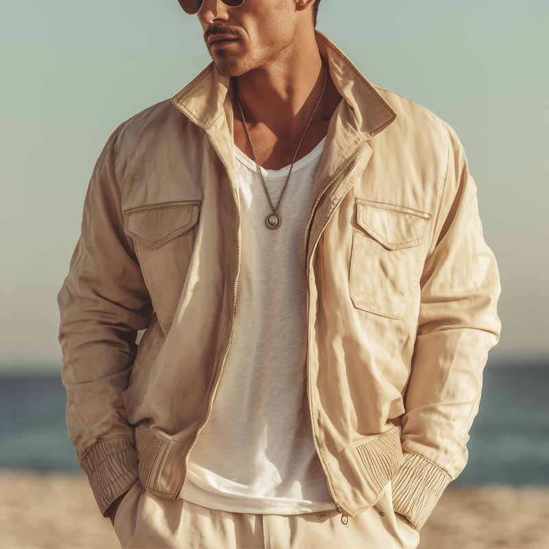 Men's Spring And Autumn Classic Waterproof Bomber Jacket MTA0631H8U