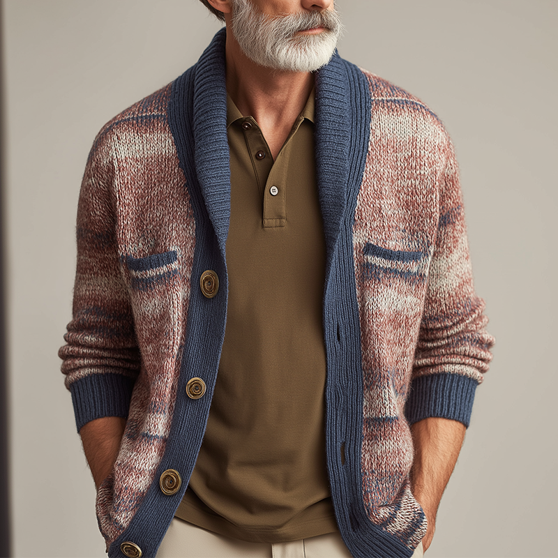Men's Fall Fashion Gradient Knitted Cardigan MTA0874H3P