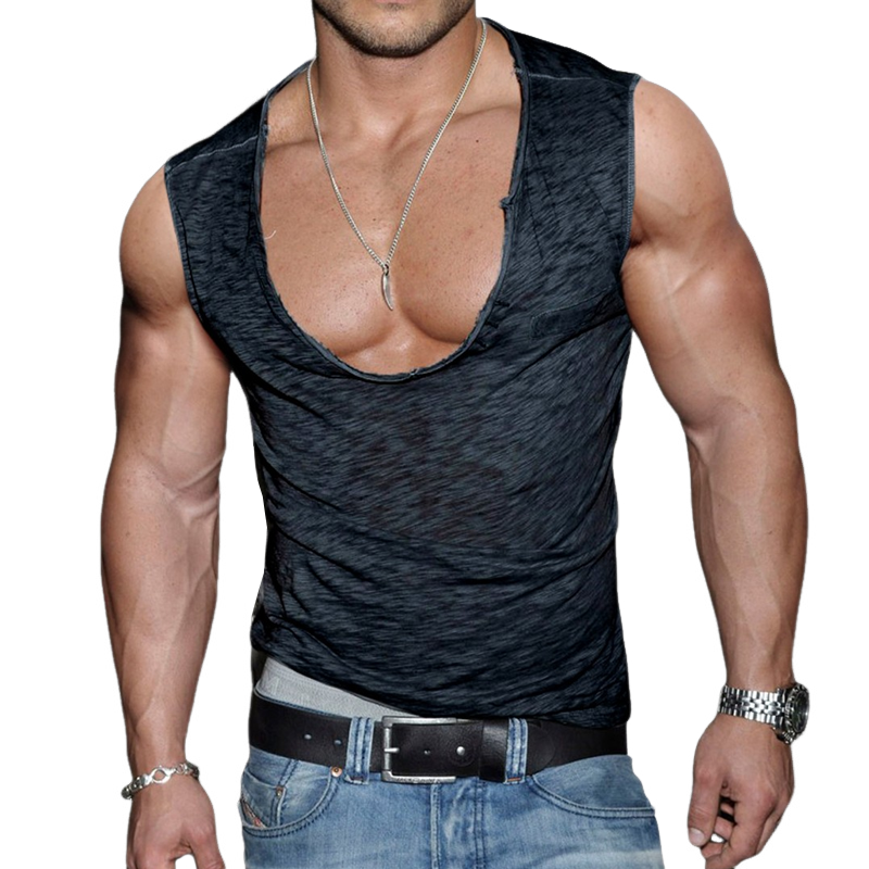 Men's Rolled Hem U Neck Sleeveless Tank Top MTA2920G6Z