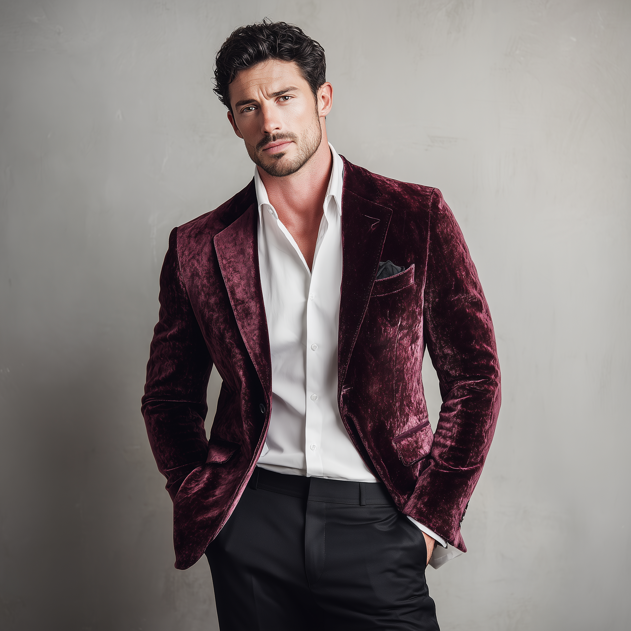 Men's Vintage Elegant Velvet Banquet Blazer MTA1551H0P
